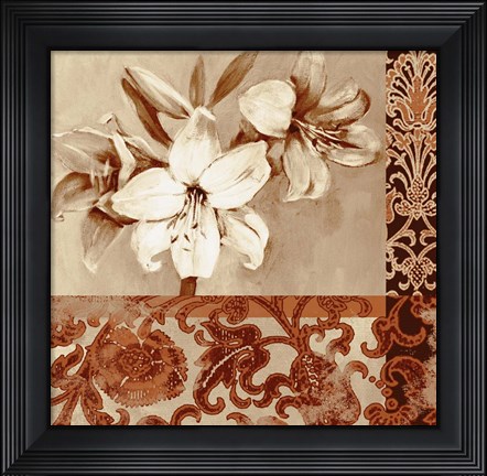 Framed Portret Of White Lily Print