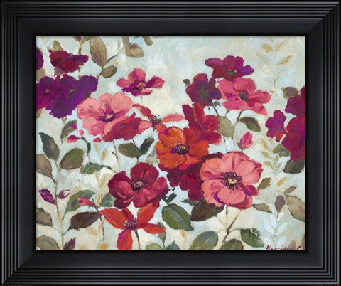Framed Red And Pink Flowers Print
