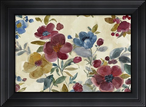 Framed Marsala Flowers Print