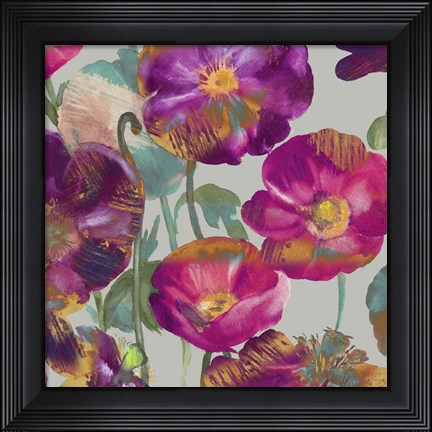 Framed Poppies From My Window Crop1 Print