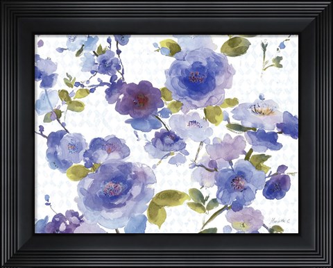 Framed Rose Dust Blue Print