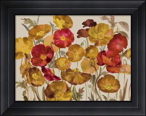 Framed Yellow And Red Poppies Print