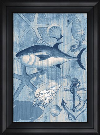 Framed Coastal I Blue Print