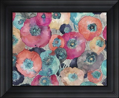 Framed Colorful Poppies Print