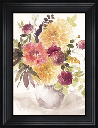Framed Delicate Flowers 1 Print