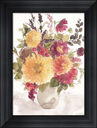 Framed Delicate Flowers 2 Print