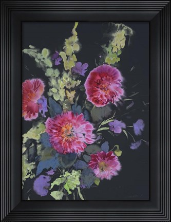 Framed Fluid Flowers 1 Print