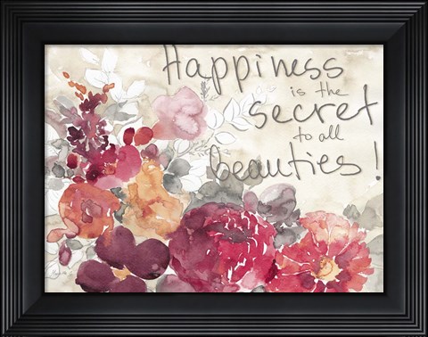 Framed Happiness Is The Secret Print