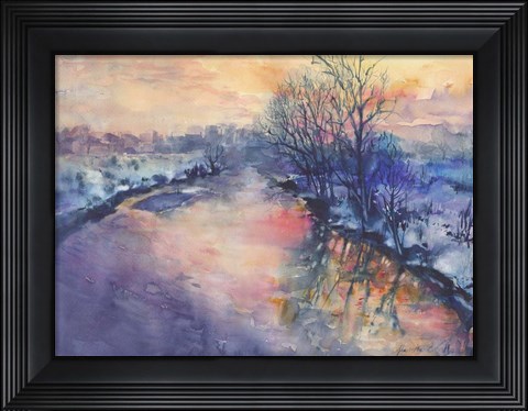 Framed Winter River Print