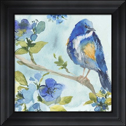 Framed Bird On Branch 2 Print
