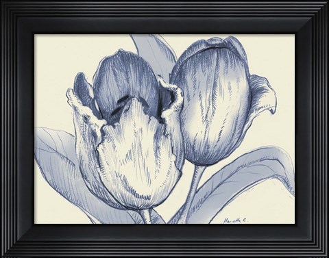 Framed Indigo Tulip Print