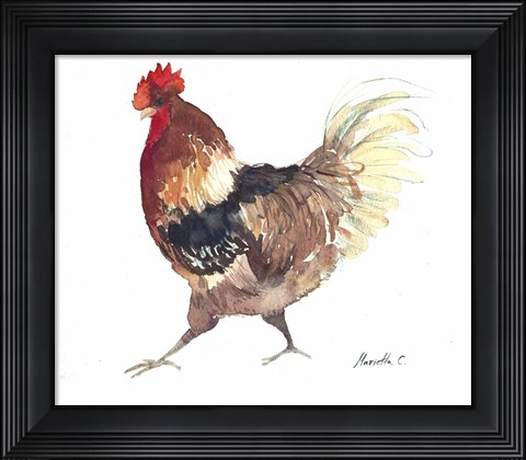 Framed Rooster B Print