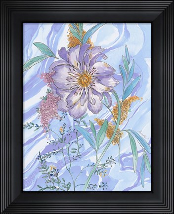 Framed Black Line And Watercolor 1 Print