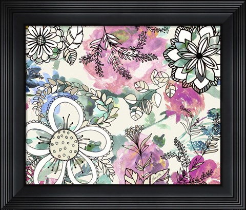 Framed Graphic Flowers Print