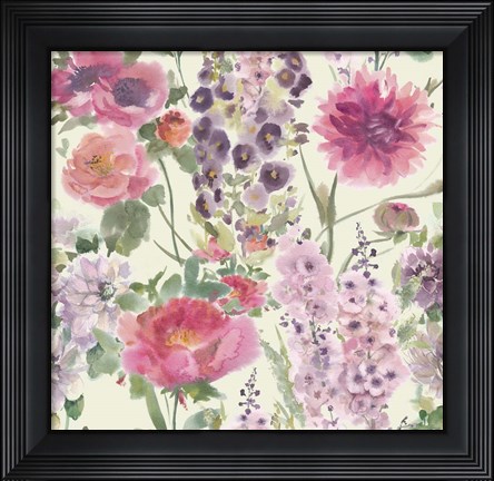 Framed Holly Hocks All Over 1 Print