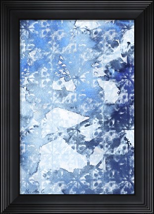 Framed Indigo 3 Tie Dye Print