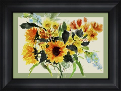 Framed Sunnflowers Mat Print
