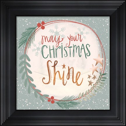 Framed Christmas Shine Snow Globe Print