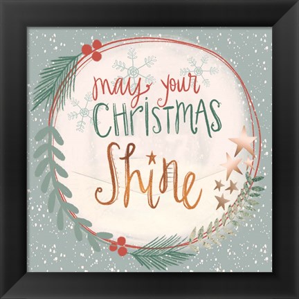 Framed Christmas Shine Snow Globe Print