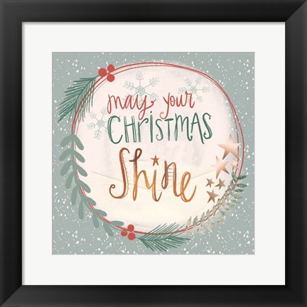 Framed Christmas Shine Snow Globe Print