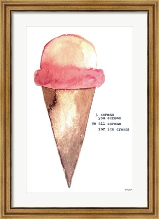 Framed I Scream for Ice Cream Print