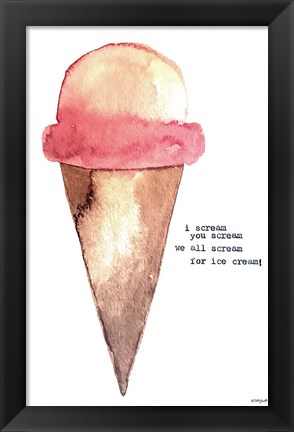 Framed I Scream for Ice Cream Print