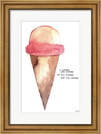 Framed I Scream for Ice Cream Print