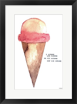 Framed I Scream for Ice Cream Print