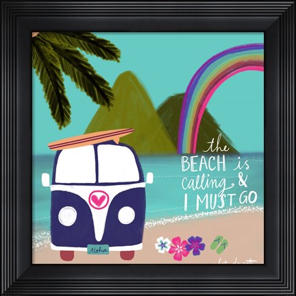 Framed Beach is Calling Print