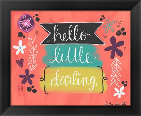 Framed Hello Little Darling Print