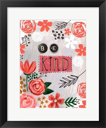 Framed Be Kind Floral Print