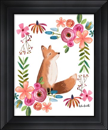 Framed Floral Fox Print