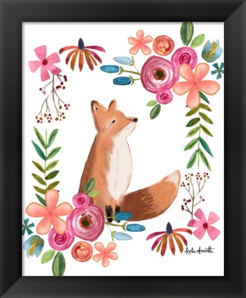 Framed Floral Fox Print