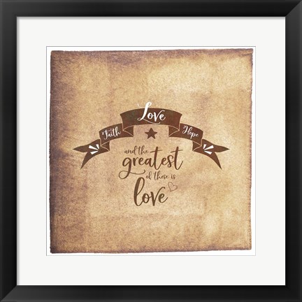 Framed Faith Hope Love Banner Print