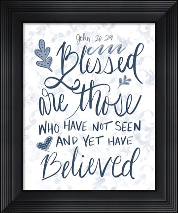 Framed John 20:29 Handlettered Print