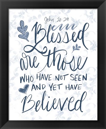 Framed John 20:29 Handlettered Print
