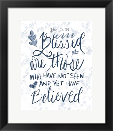 Framed John 20:29 Handlettered Print