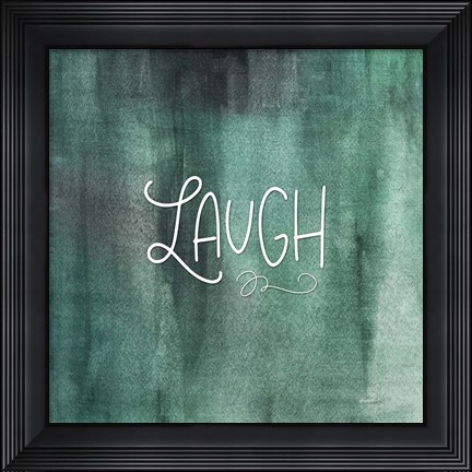 Framed Laugh Green Print