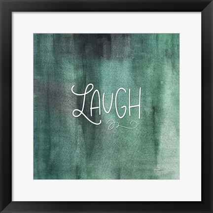 Framed Laugh Green Print