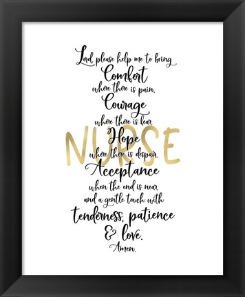 Framed Nurse Prayer Print