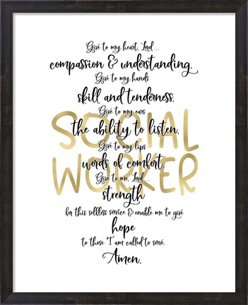 Framed Social Worker Prayer Print