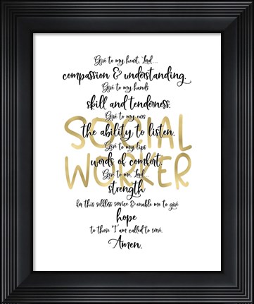 Framed Social Worker Prayer Print