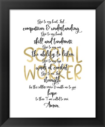 Framed Social Worker Prayer Print