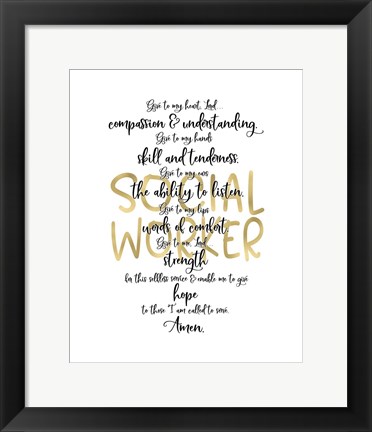 Framed Social Worker Prayer Print