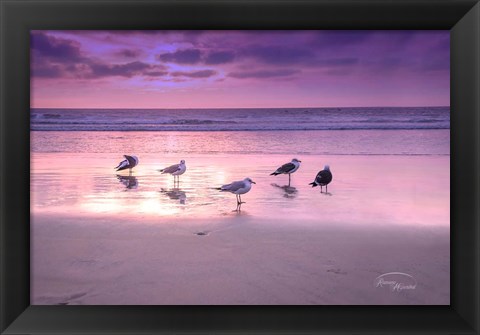 Framed Seagull Beach I Print