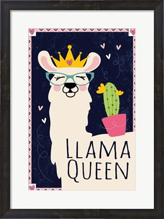 Framed Llama Queen Print
