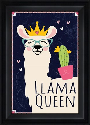 Framed Llama Queen Print