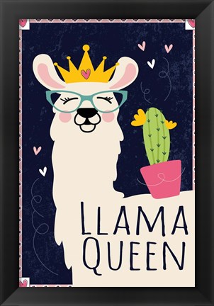 Framed Llama Queen Print