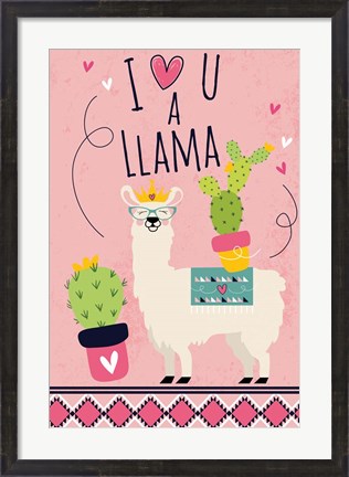 Framed I Love You a Llama Print