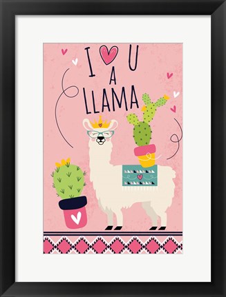 Framed I Love You a Llama Print